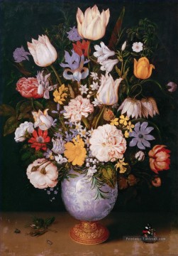 Bouquet de fleurs dans un vase chinois Ambrosius Bosschaert Peinture à l'huile